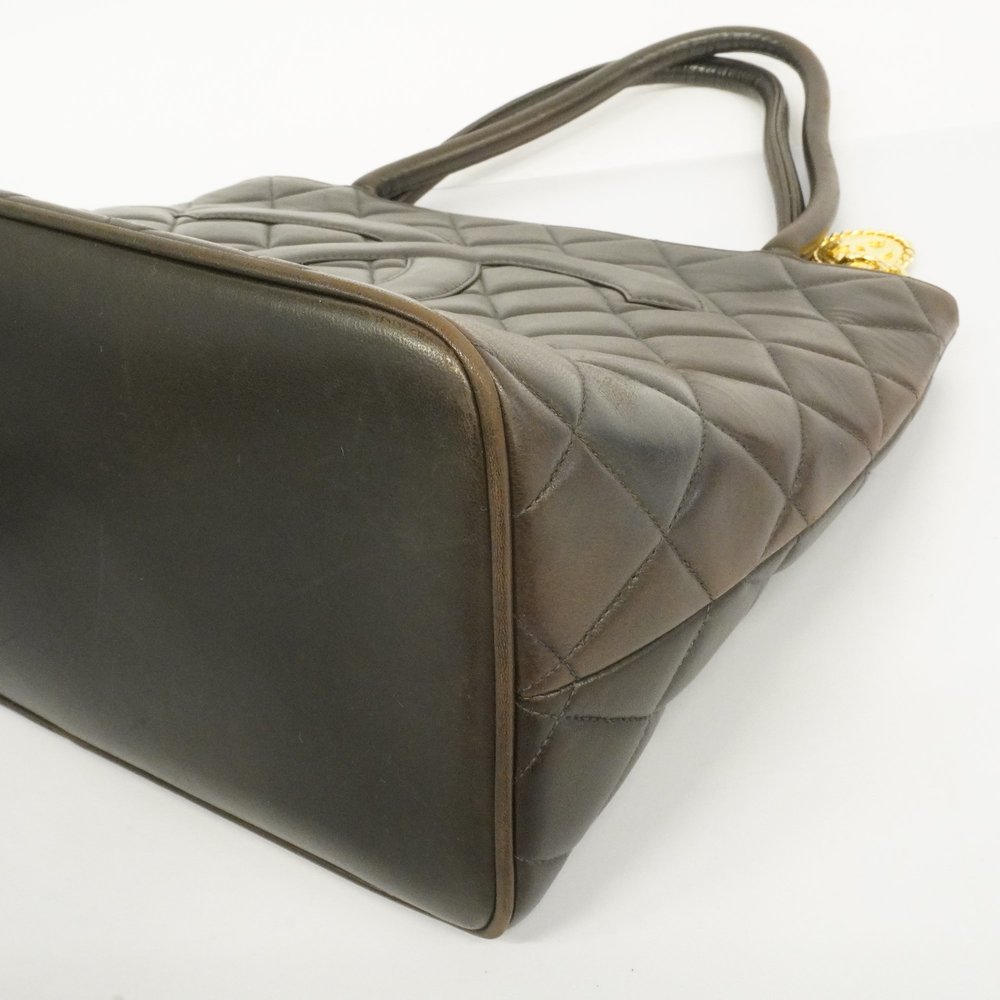 CHANELAuth  Reprint Tote Women's Leather Tote Bag Dark Brown - Picture 8 of 10